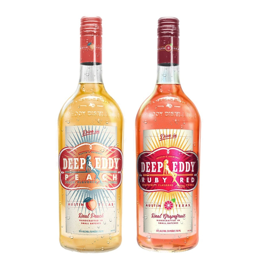 Deep Eddy Peach Flavored Vodka and Deep Eddy Ruby Red Grapefruit Flavored Vodka