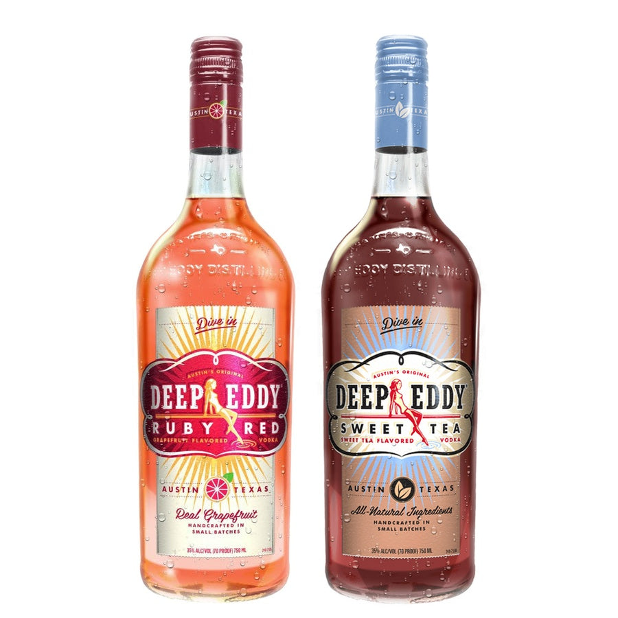 Deep Eddy Ruby Red Grapefruit Flavored Vodka and Deep Eddy Sweet Tea Flavored Vodka