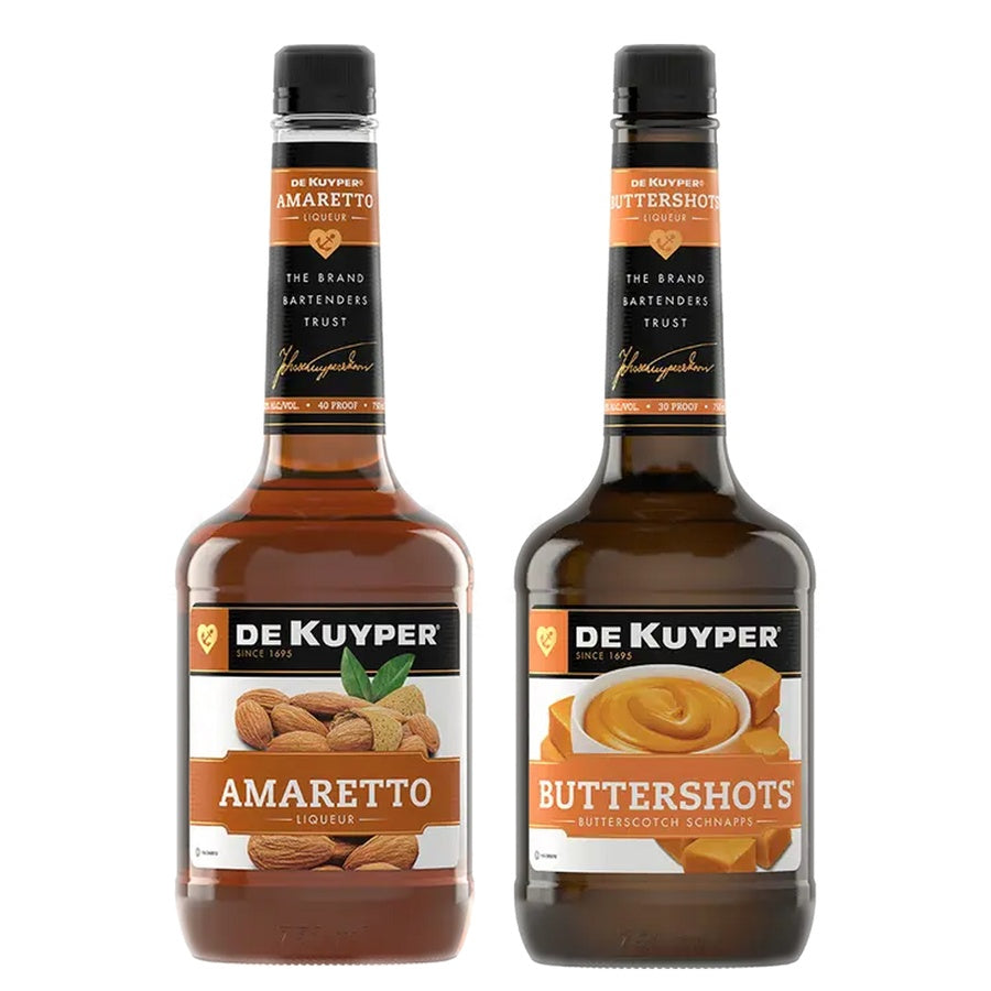 Dekuyper Amaretto and Dekuyper Butterscotch Schnapps Buttershots