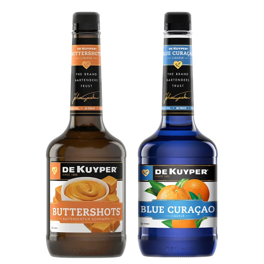 Dekuyper Butterscotch Schnapps Buttershots and Dekuyper Curacao Blue