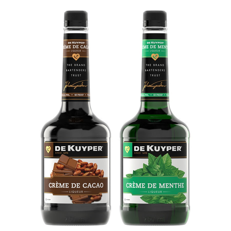 Dekuyper Creme De Cacao Dark and Dekuyper Creme De Menthe Green