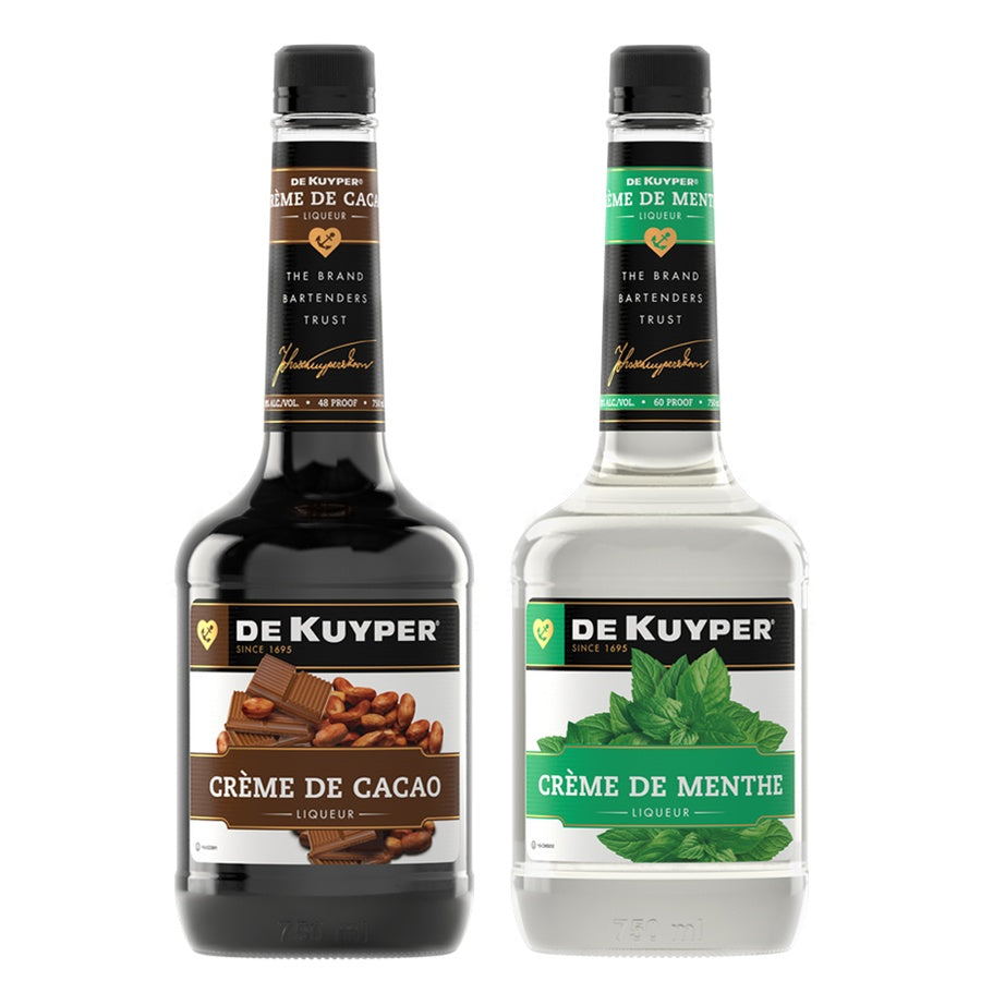 Dekuyper Creme De Cacao Dark and Dekuyper Creme De Menthe White
