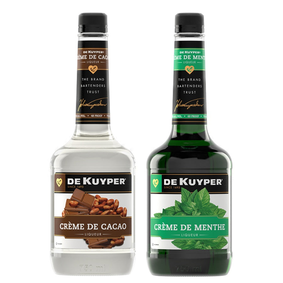 Dekuyper Creme De Cacao White and Dekuyper Creme De Menthe Green