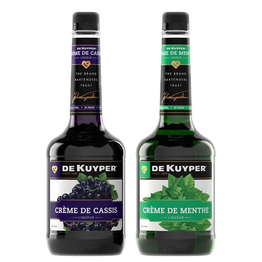 Dekuyper Creme De Cassis and Dekuyper Creme De Menthe Green