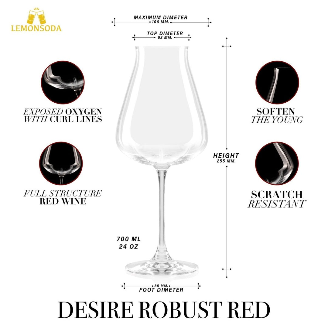 Desire Robust Red Wine Glasses - Set of 2 (700 mL / 24 fl. oz.) - BottleBuzz