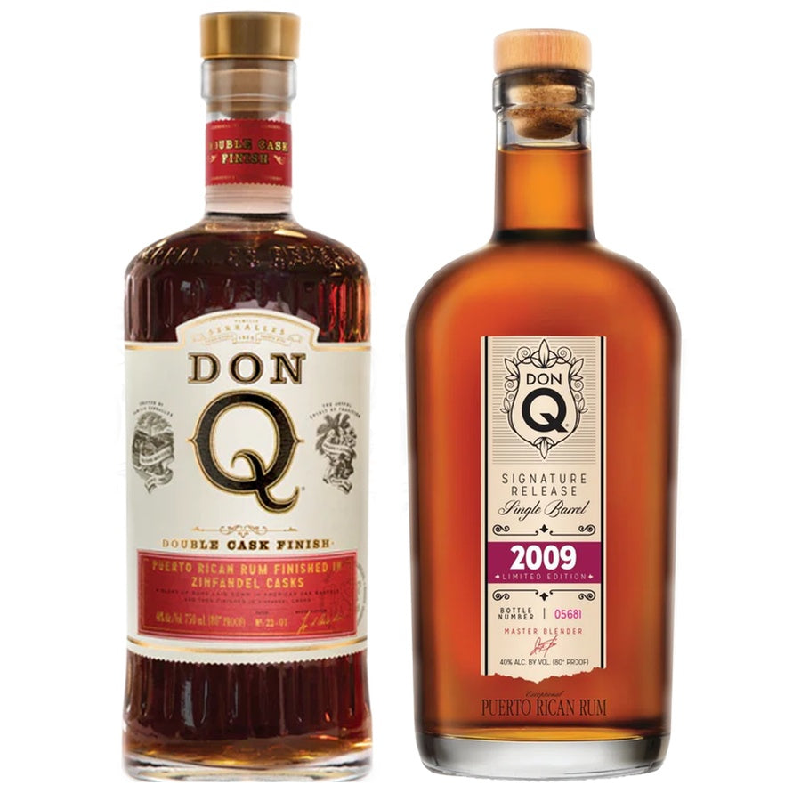 Don Q Double Aged Zin Cask Rum and Don Q Sign Rel Sb Rum 2009