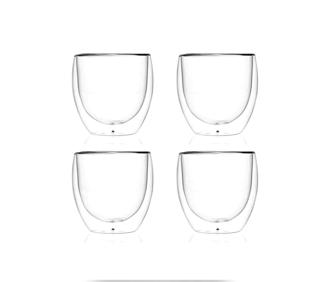 Double Wall Glass Coffee Mugs Cups - 8.5oz/12oz - BottleBuzz