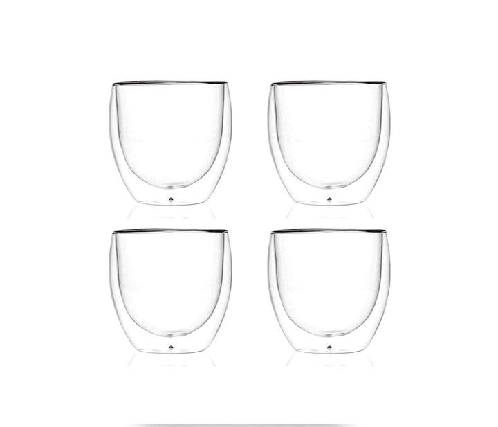 Double Wall Glass Coffee Mugs Cups - 8.5oz/12oz - BottleBuzz