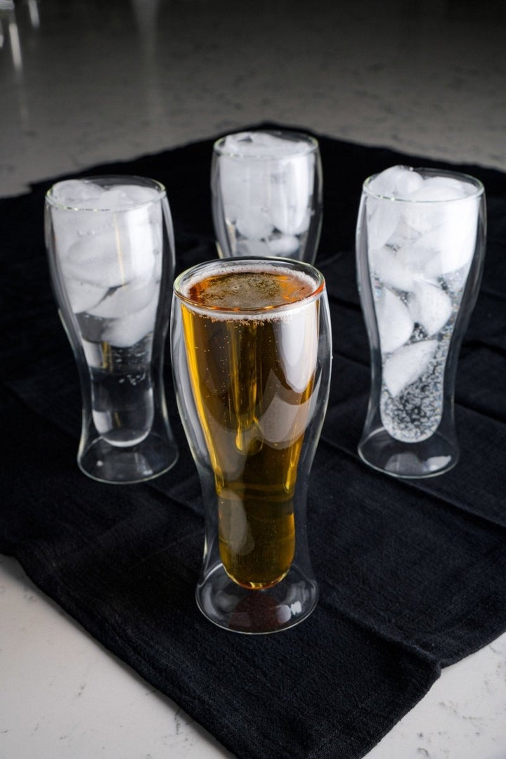 Double Walled Beer Drink Glass Mug - Set of 4 (Without Handle) - BottleBuzz