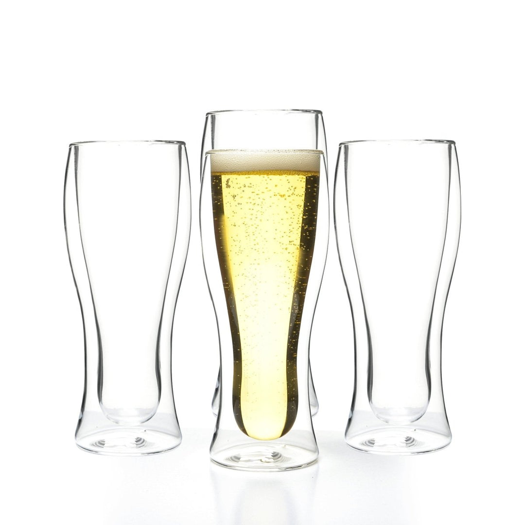 Double Walled Beer Drink Glass Mug - Set of 4 (Without Handle) - BottleBuzz