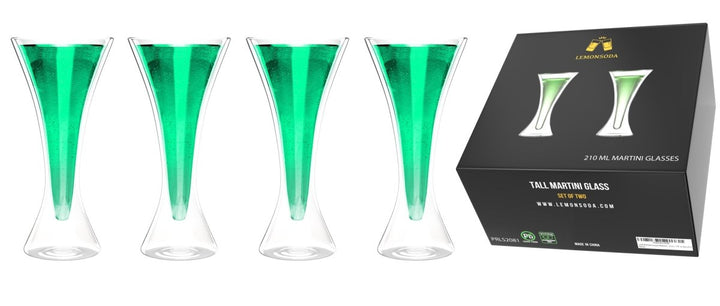 Double Walled Cocktail Martini Glasses - 210 mL / 7 fl. oz Set of 2 or 4 - BottleBuzz