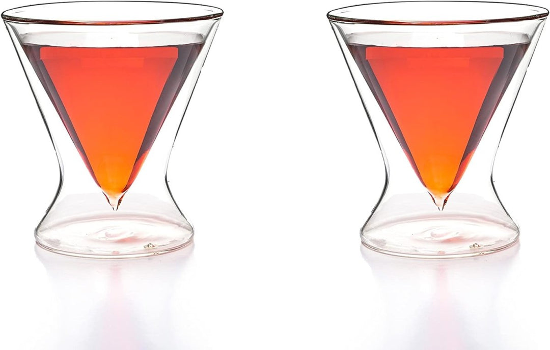 Double - Walled Stemless Martini Glasses - Set of 2/Set of 4 - 8oz - BottleBuzz