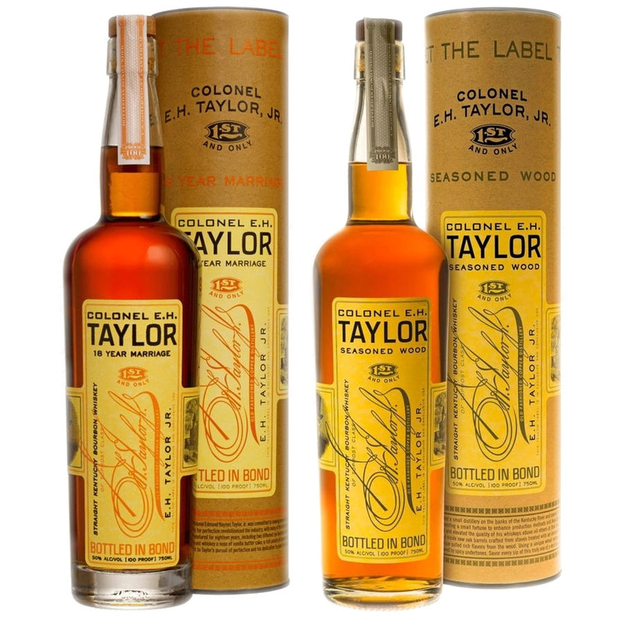 E.H. Taylor 18 Year Marriage Bourbon and E.H. Taylor Seasoned Wood Bourbon