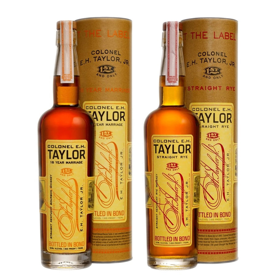E.H. Taylor 18 Year Marriage Bourbon and E.H. Taylor Straight Rye Bourbon