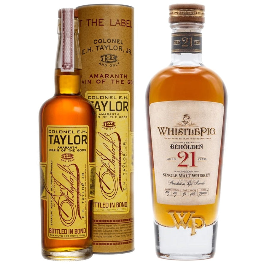 E.H. Taylor Amaranth Grain Of The Gods Bourbon and WhistlePig 21 Year