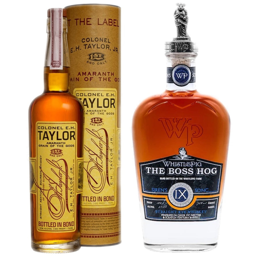 E.H. Taylor Amaranth Grain Of The Gods Bourbon and WhistlePig Siren's Song