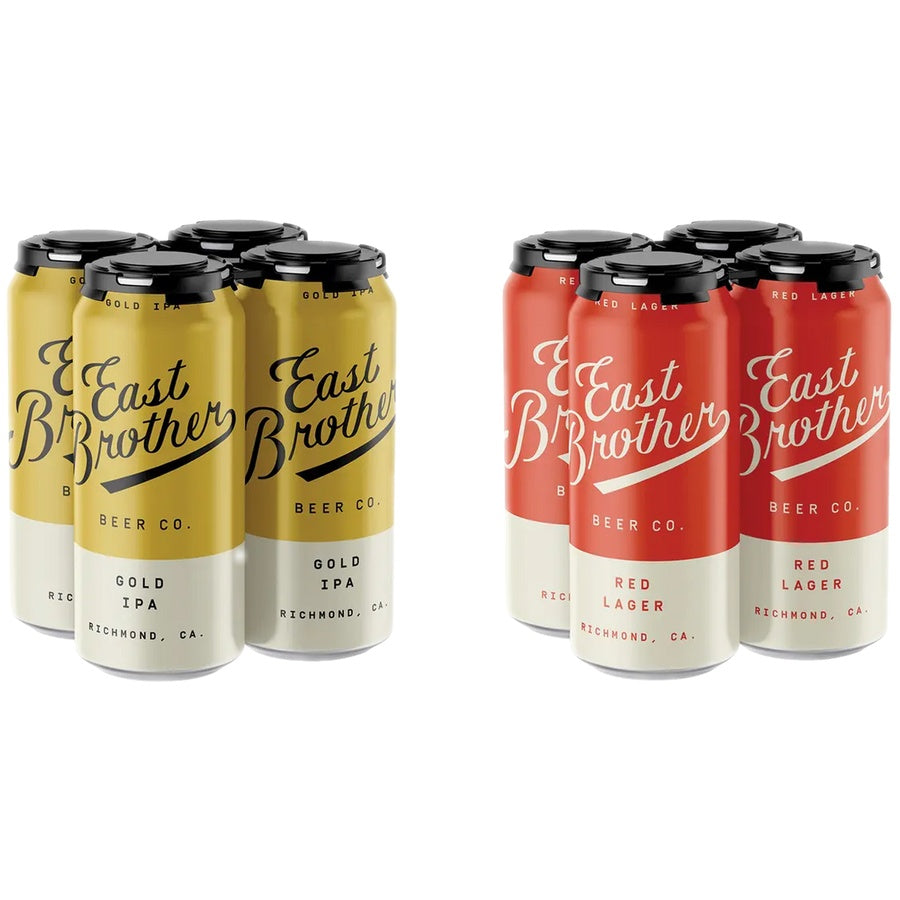 East Brother Gold IPA 24 Pack and East Brother Red Lager 24 Pack