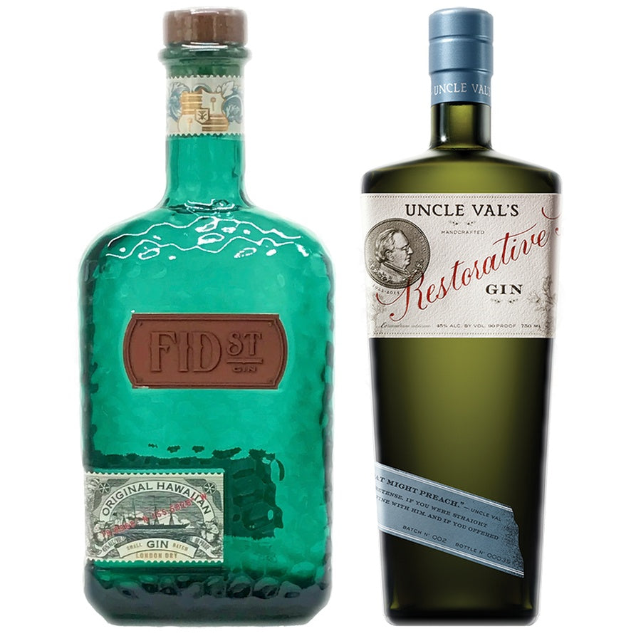 Fid Street Hawaiian Gin and Uncle Vals Gin Restorative