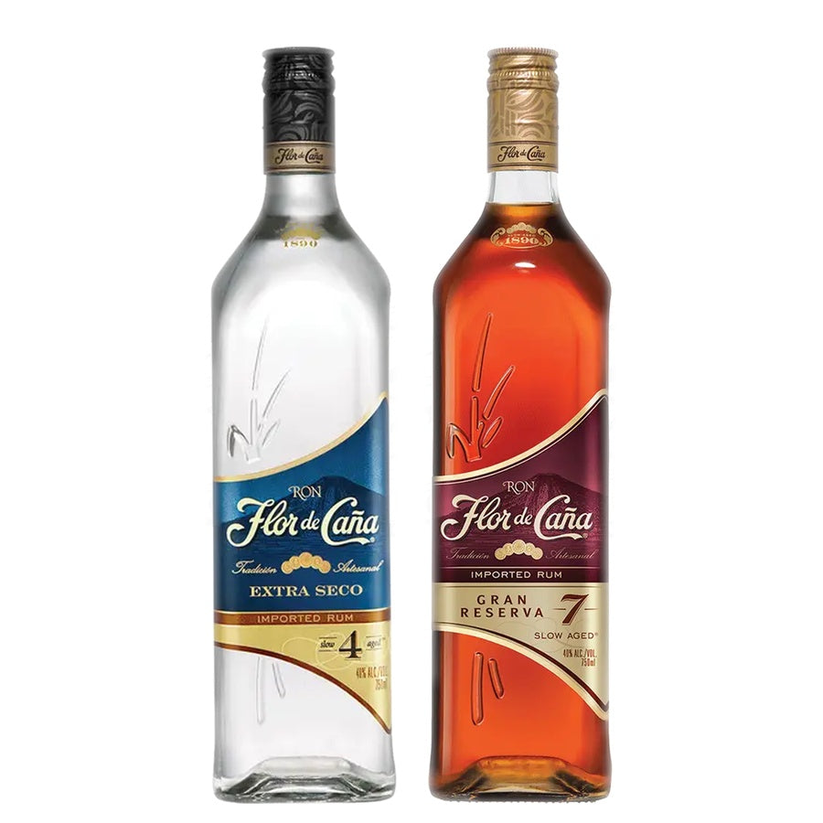 Flor de Cana 4 Year Old Extra Seco Rum and Flor de Cana 7 Year Old Gran Reserva Rum