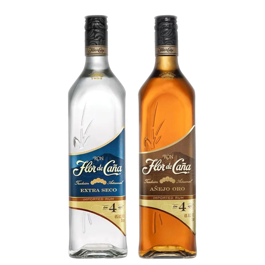 Flor de Cana 4 Year Old Extra Seco Rum and Flor De Cana Oro 4 Yr Rum
