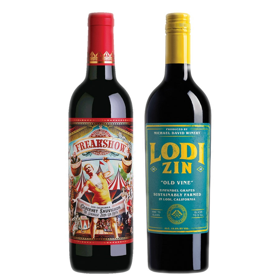 Freakshow Cabernet Sauvignon and Michael David Winery Old Vine Zinfandel
