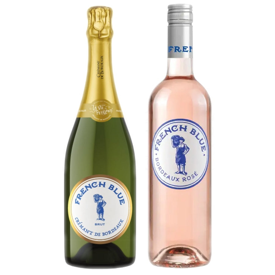 French Blue Cremant De Bordeaux Brut and French Blue Rose Wine Bordeaux
