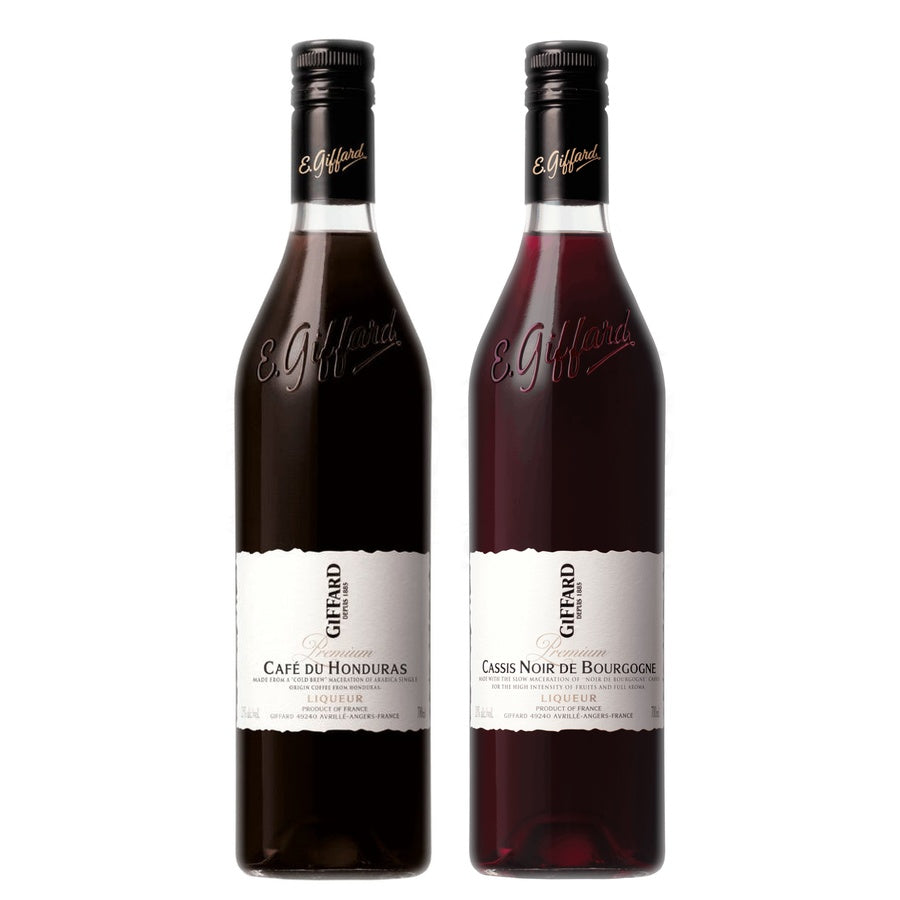 Giffard Cafe Du Honduras Liqueur and Giffard Cassis Noir de Bourgogne Liqueur