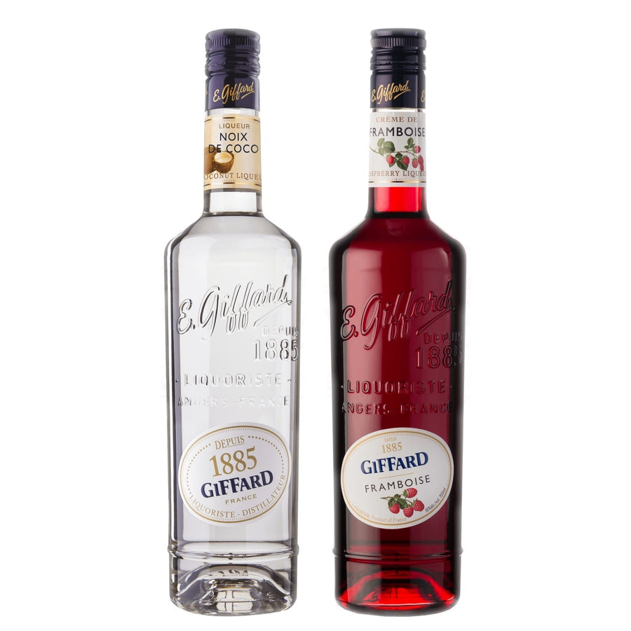 Giffard Coconut Liqueur and Giffard Cream de Framboise Liqueur
