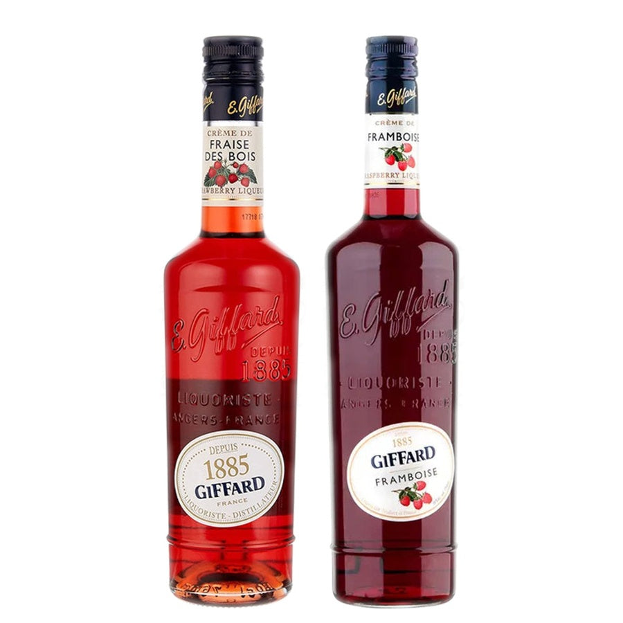 Giffard Creme de Fraise des Bois Liqueur and Giffard Creme de Framboise Liqueur