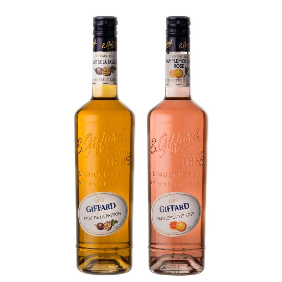 Giffard Creme de Fruit de la Passion Liqueur and Giffard Creme de Pamplemousse Liqueur