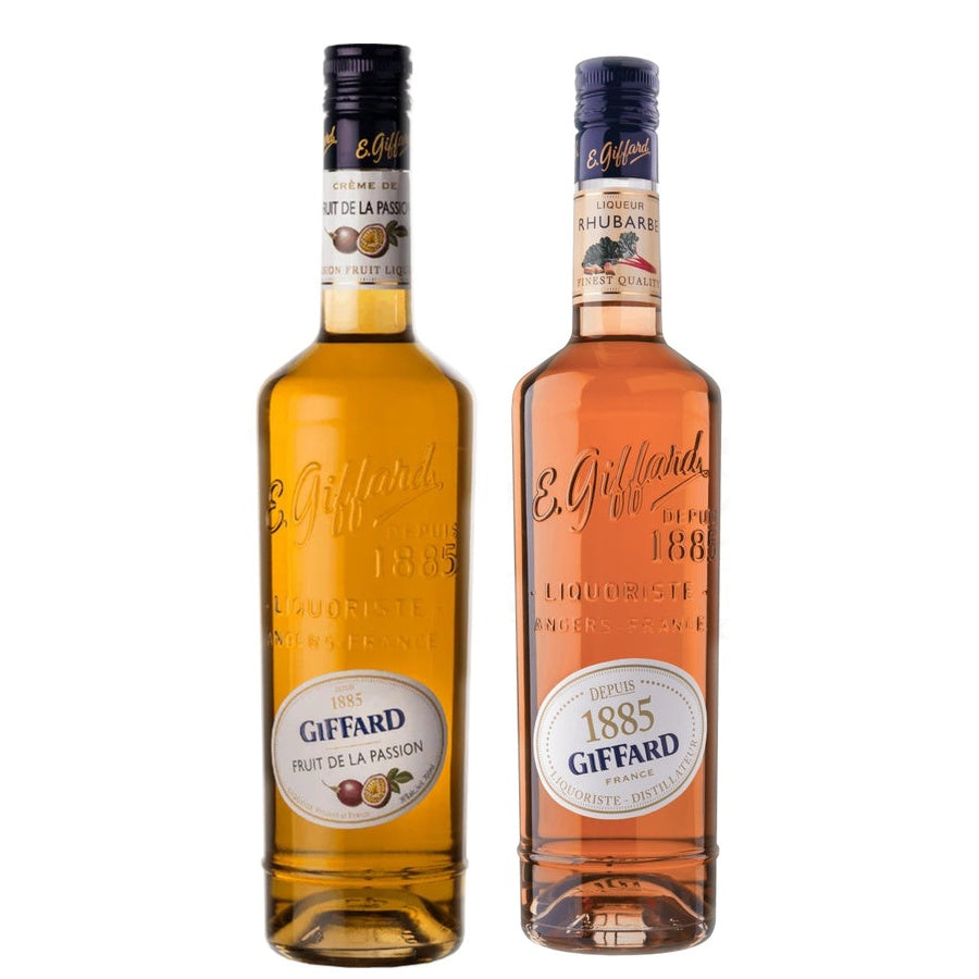 Giffard Passion Mango Liqueur and Giffard Rhubarbe Liqueur