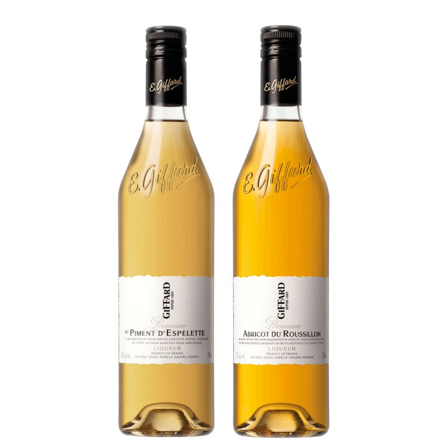 Giffard Piment d'Espelette Premium Liqueur and Giffard Roussillon Apricot Liqueur