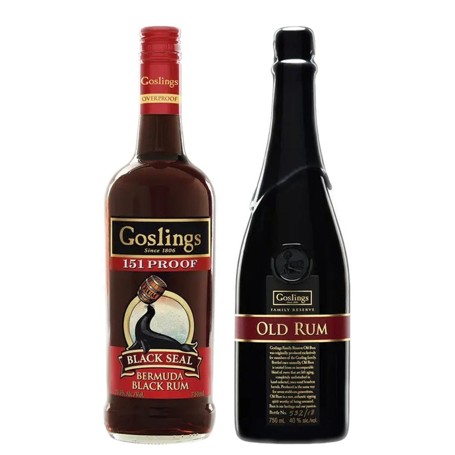Goslings Black Rum Black Seal 151 and Goslings Old Rum Family Reserve