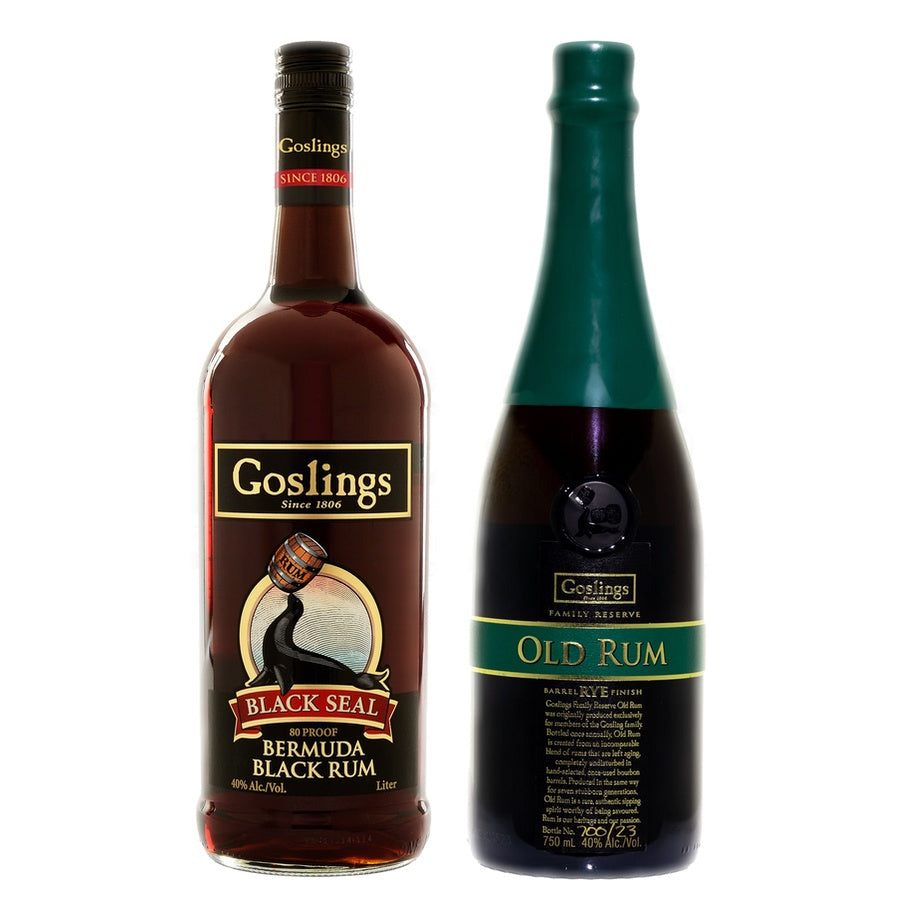 Goslings Black Rum Black Seal and Goslings Old Rum Ramily Reserve Barrel Rye Finish