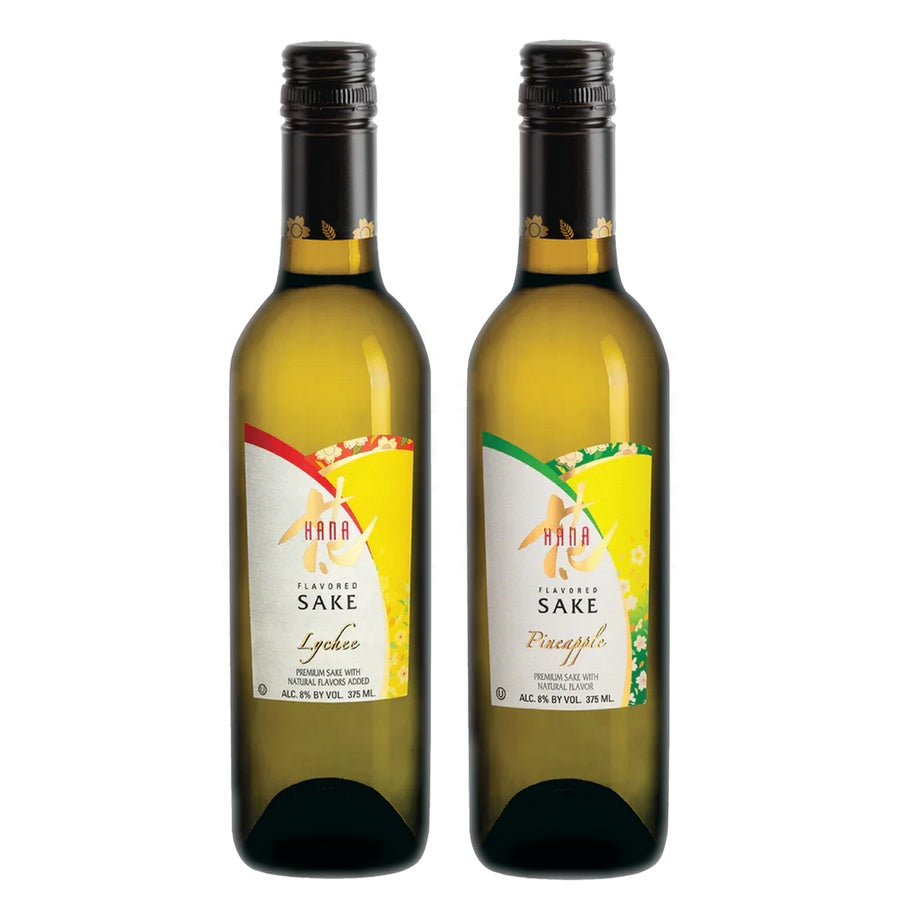 Hana Lychee Flavored Sake and Hana Pineapple Flavored Sake