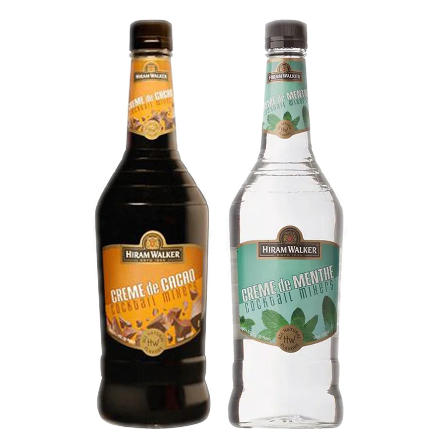 Hiram Walker Creme De Cacao Dark and Hiram Walker Creme De Menthe White