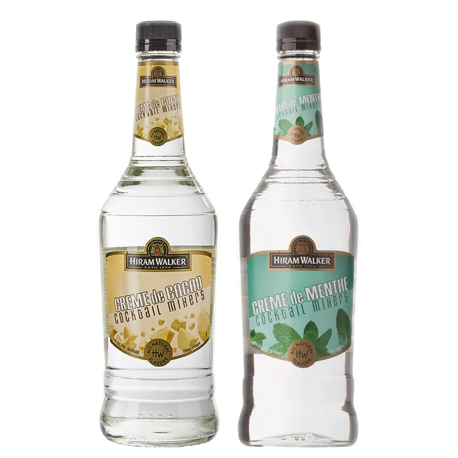 Hiram Walker Creme De Cacao White and Hiram Walker Creme De Menthe White