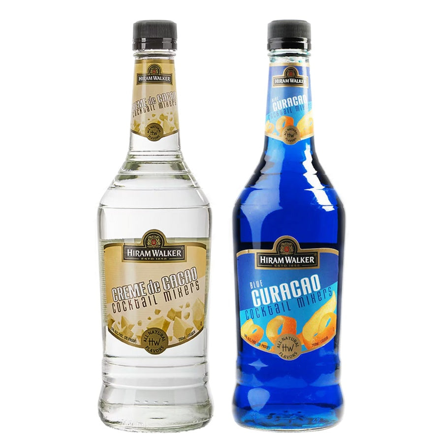 Hiram Walker Creme De Cacao White and Hiram Walker Curacao Blue