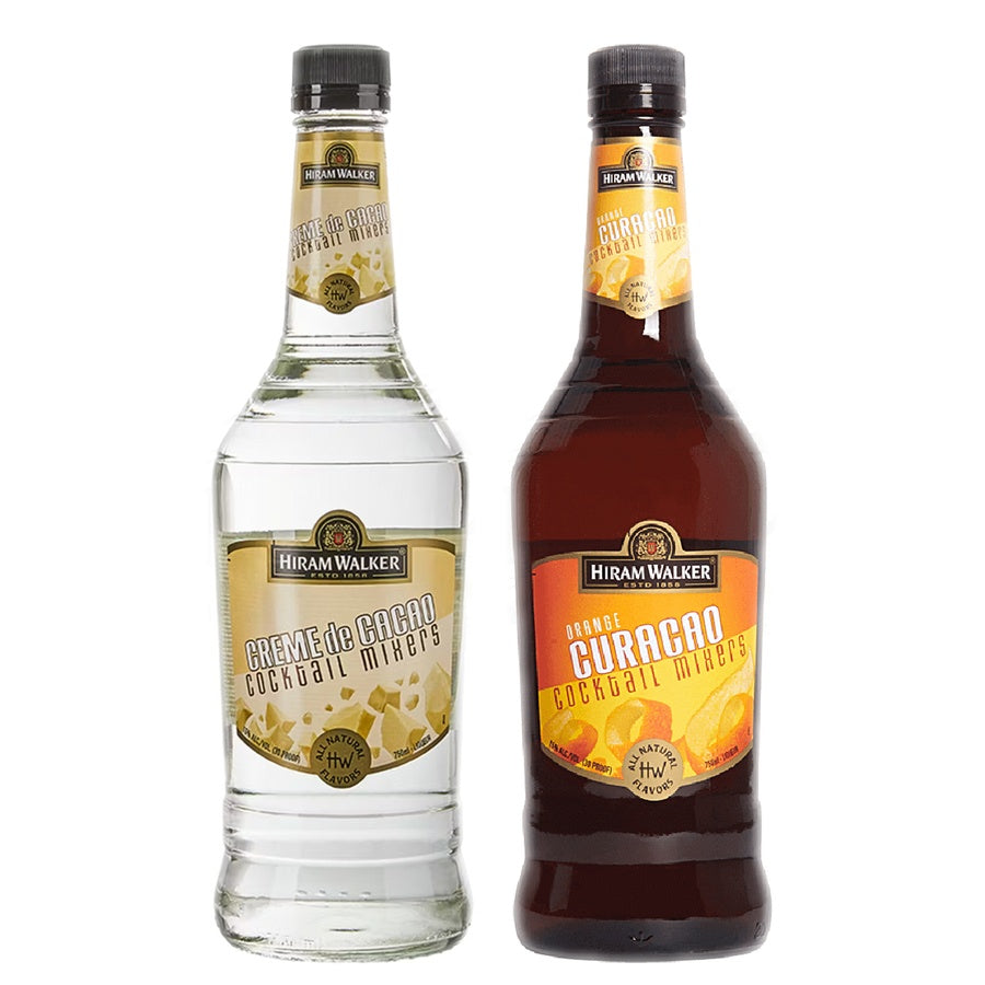 Hiram Walker Creme De Cacao White and Hiram Walker Curacao Orange