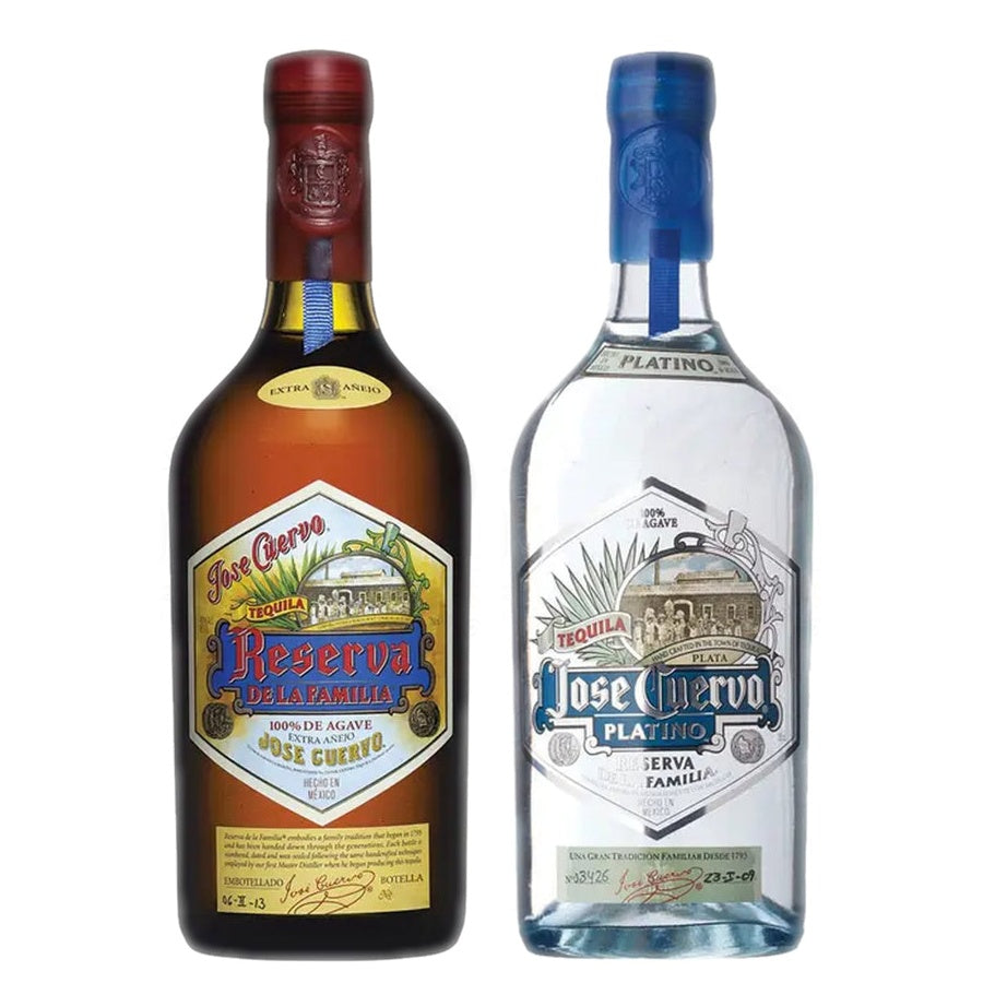 Jose Cuervo Reserva De La Familia Extra Anejo Tequila and Jose Cuervo Reserva De La Familia Platino Tequila