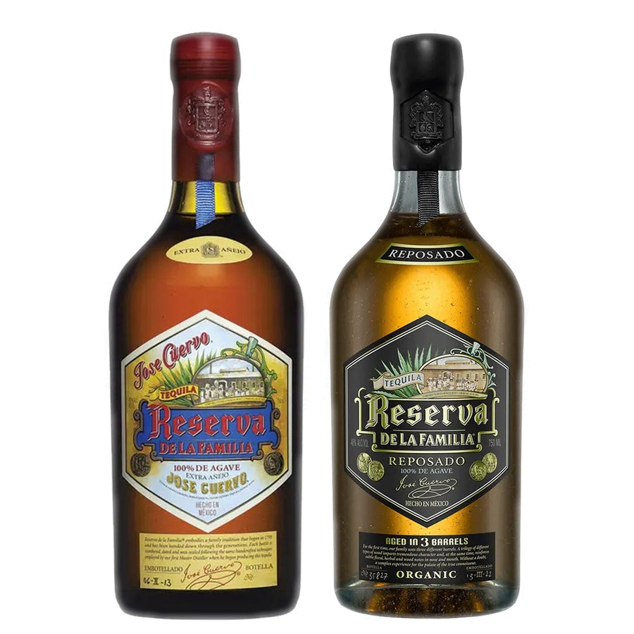 Jose Cuervo Reserva De La Familia Extra Anejo Tequila and Jose Cuervo Reserva De La Familia Reposado