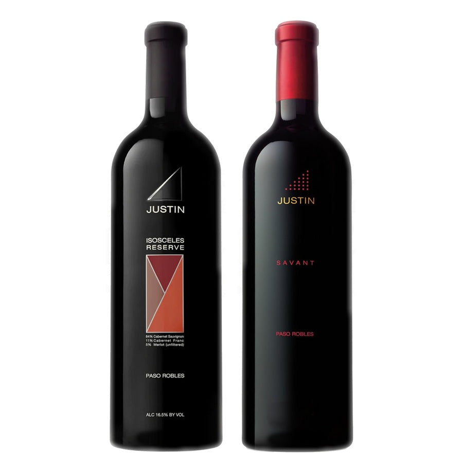 Justin Red Wine Isosceles Reserve Paso Robles and Justin Red Wine Savant Paso Robles
