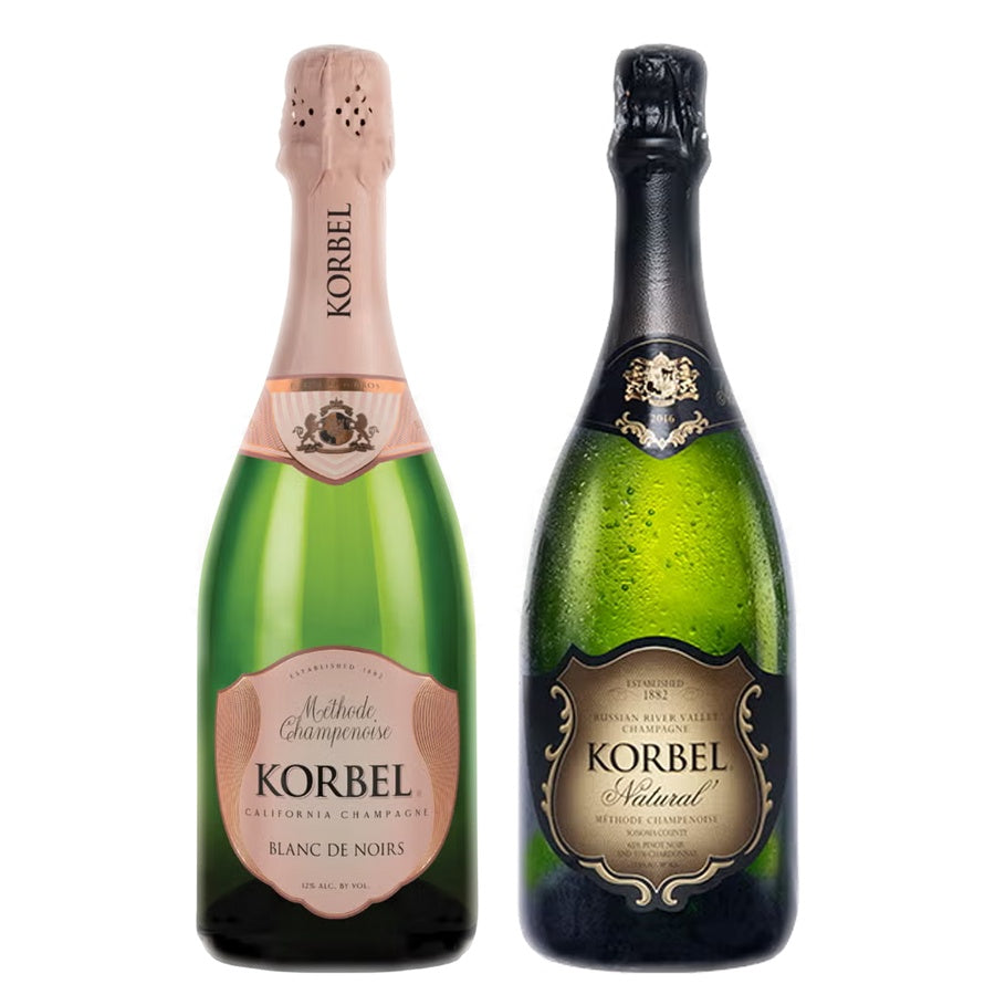 Korbel Blanc de Noirs California Champagne and Korbel Natural California Champagne