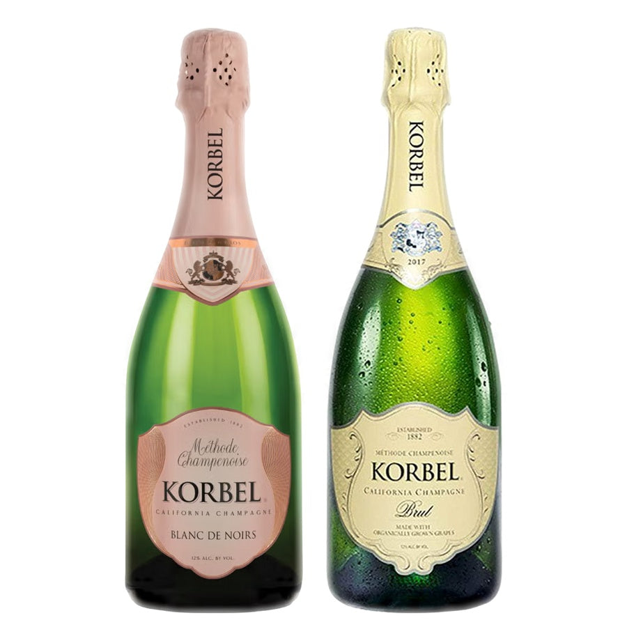 Korbel Blanc de Noirs California Champagne and Korbel Organic Brut California Champagne