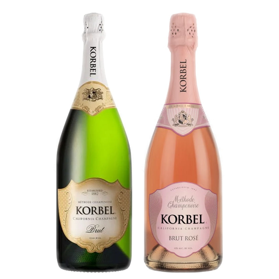 Korbel Brut California Champagne and Korbel Brut Rose California Champagne