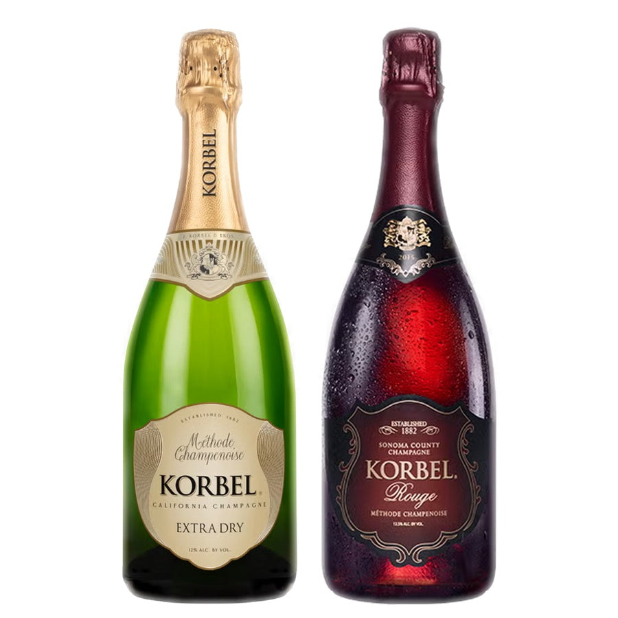 Korbel Extra Dry California Champagne and Korbel Rouge Champagne