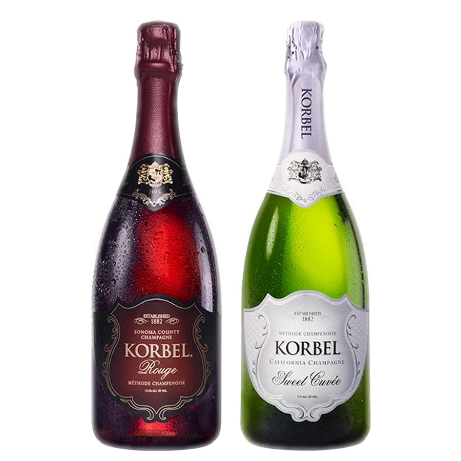 Korbel Rouge Champagne and Korbel Sweet Cuvee California Champagne