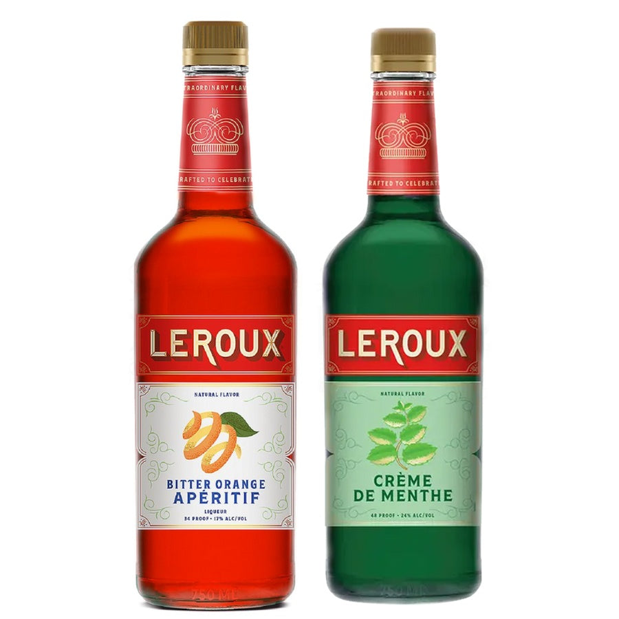 Leroux Bitter Orange Aperitif Liqueur and Leroux Creme De Menthe