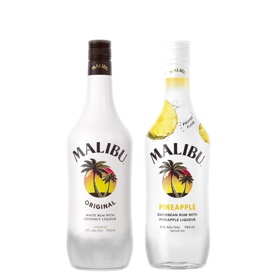 Malibu Coconut Flavored Rum and Malibu Pineapple Flavored Rum