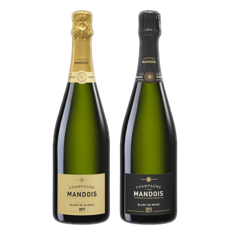Mandois Champagne Brut Blanc de Blancs and Mandois Champagne Brut Blanc de Noirs